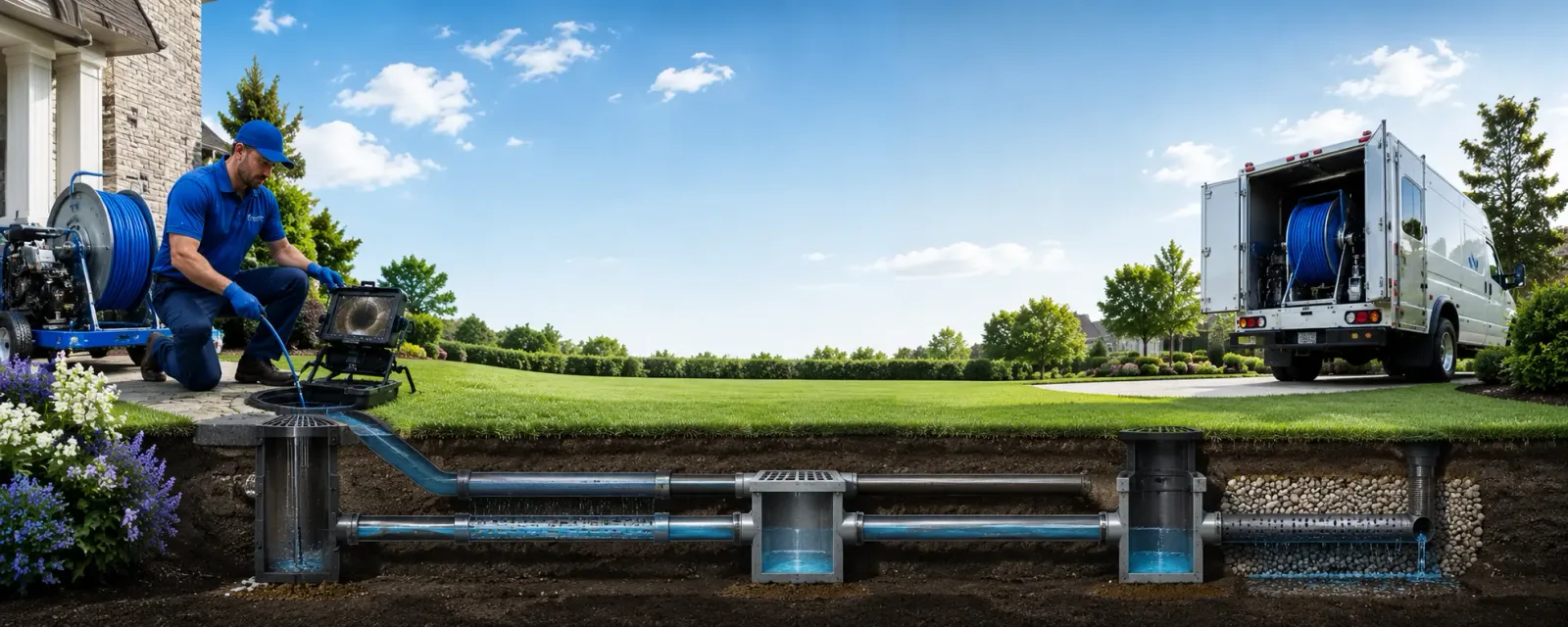 Outdoor drain cleaning information for De Land, IL